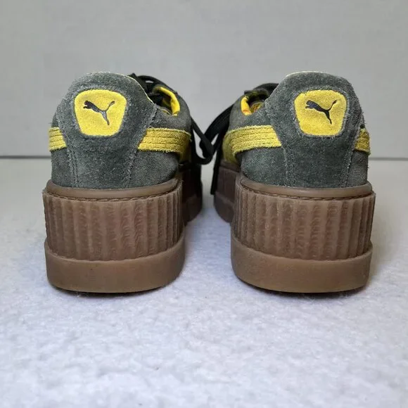 Puma Fenty Cleated Creeper by Rihanna suede green yellow sneaker womens 7.5 - Picture 5 of 12